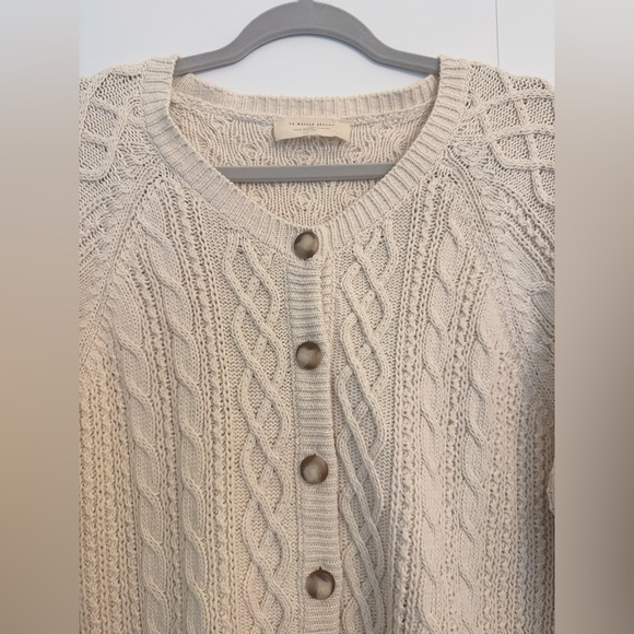 Sezane Cream Cable Knit Sweater - Picture 5 of 13